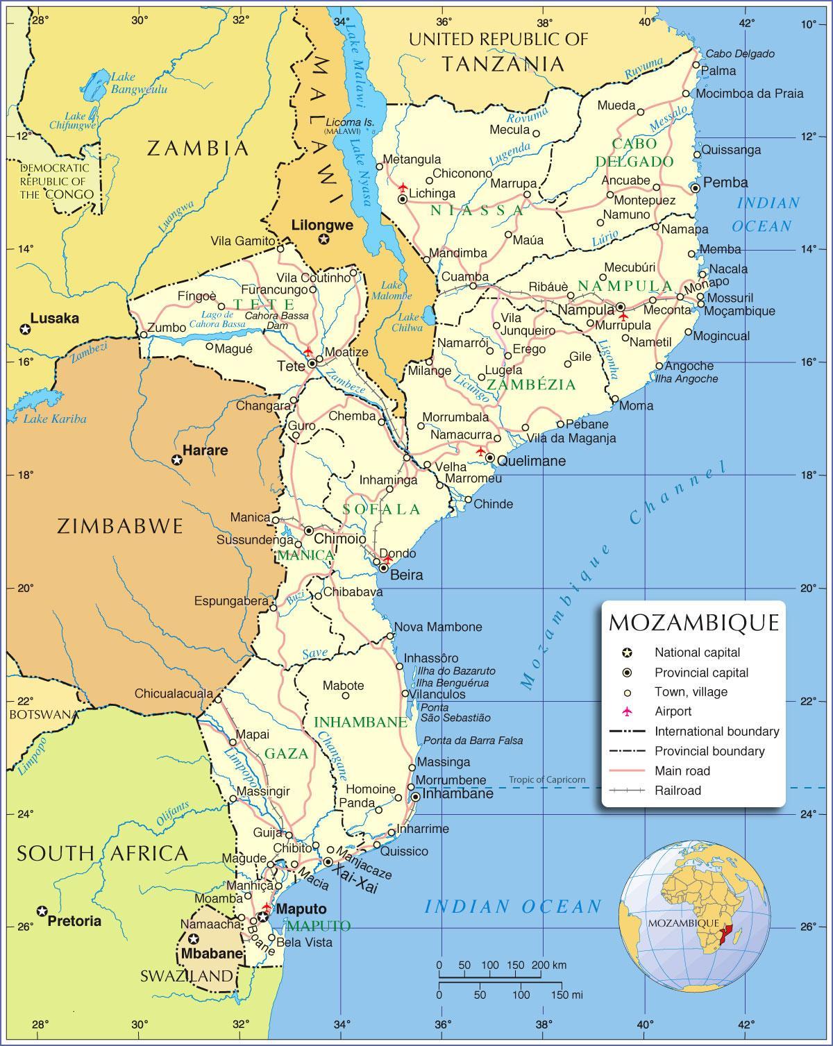 Mozambik sungai peta