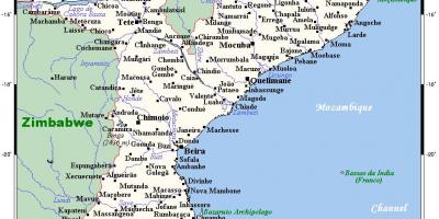 Peta dari kota-kota Mozambik