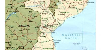 Peta Mozambik peta rinci