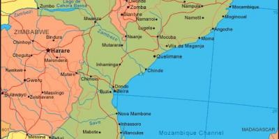 Peta Mozambik pantai